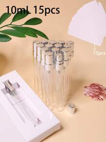 0,34 oz, Confezione da 15 pezzi, Flaconi spray in vetro trasparente con ugello in alluminio, Fornito con una bella confezione regalo, Bottiglie vuote riempibili.