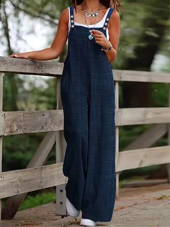 Europeisk och amerikansk stil kvinnor strumpebandshållare knappficka jumpsuit