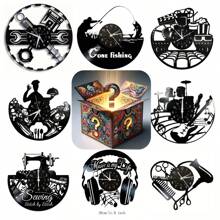 1 pièce Boîte mystère surprise - Horloge murale en disque vinyle mode et créative, convient comme cadeau pour Pâques, anniversaire, Halloween, Saint-Valentin, jouets de fête | Boîte cadeau surprise | Boîte cadeau mystère (pile non incluse)
