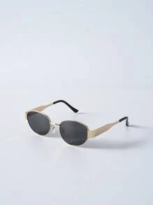 Tropiscape Gafas de moda ovaladas vintage para mujeres y hombres, con montura metálica pequeña. para damas con vibras de vacaciones, relajación en la playa, otoño, Navidad e invierno. Regalo de Navidad.