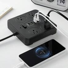 Eight-In-One Smart Power Strip With Multi-Function USB Socket With Long Line Switch, Porous Home High-Power Patch Panel - US B Type Plug(110-127V) - View 3