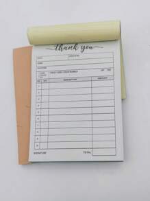 Thank You Receipt Books With Cardboard, 2-Part Small Business Carbon-Free Invoice Book 3.74x5.12 Inches(Set Of 50) Order Book Receipt Books Invoice Book For Business,School Supplies,Back To School