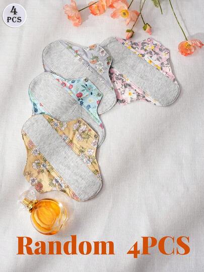 DORSU 4片随机颜色石墨烯可重复使用卫生巾，专为经期设计，防漏舒适