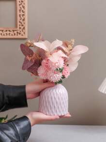 1 Stück (7 kleine Zweige) 30cm (H) Künstliche Kugel-Chrysantheme Heim Wohnzimmer Hochzeit Geburtstag Party Tischdeko, Herbst Deko