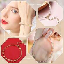 5/10/15件延长链 18K镀金 5厘米延长链 末端链条 尾链 带心形吊坠 适用于手链项链延长 DIY 珠宝制作 - 彩色 - 查看 7