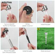 AISUTHA 10 Pcs Outdoor Solar Lights, Made Of Durable And Rust Proof Stainless Steel Material, Easy To Install Without Wiring, Suitable For Lighting Decoration In Terraces, Lawns, Paths, And Gardens