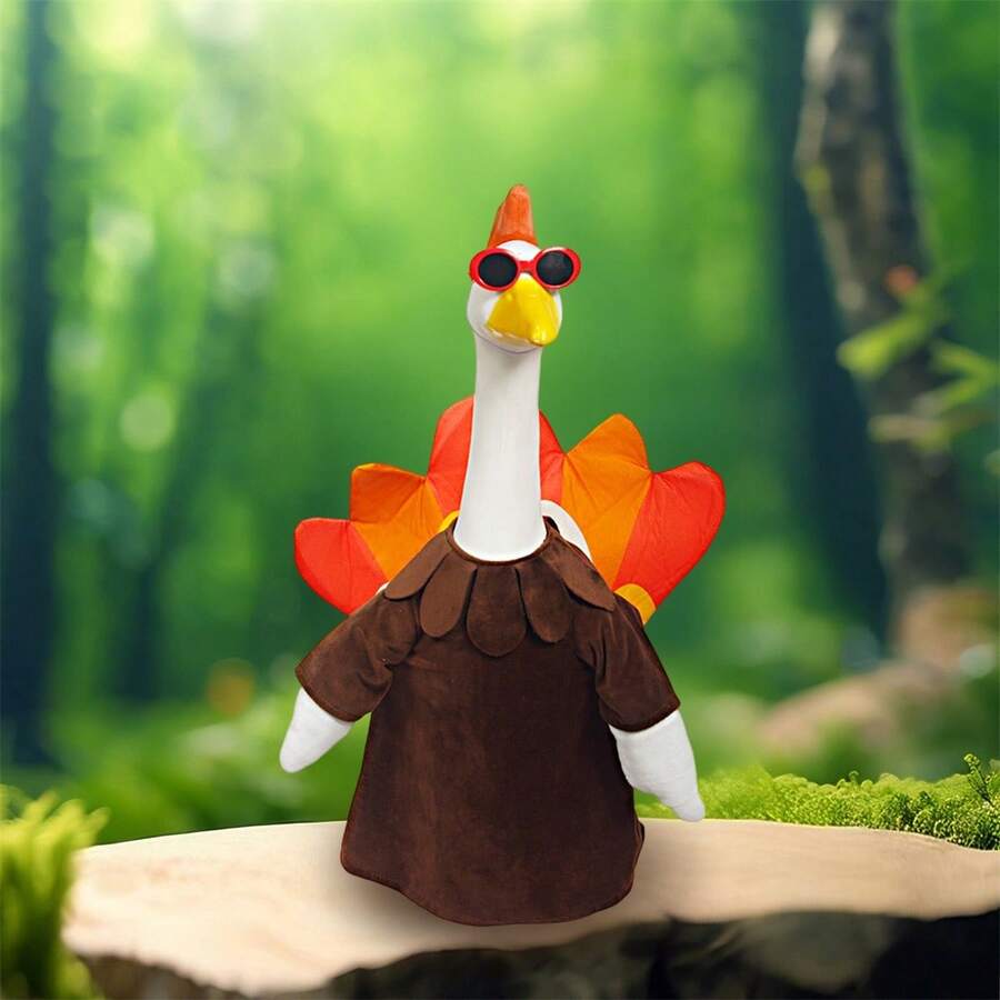 Ganso de porche para fiestas, decoración de Acción de Gracias, disfraz de pavo, gran ganso blanco, Acción de Gracias, Pascua, verano hawaiano, 4 de julio, ropa de ganso para otoño, ropa de ganso para porche, ideal para decorar el jardín o el césped. - vistoso - Ver 1