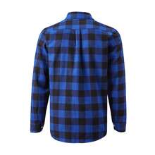 Sheonly Classic Flannel Plaid Shirt – Turn-Down Collar With Dual Front Pockets - Blue - View 2