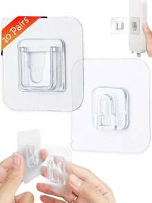 10pcs Double-Sided Adhesive Hooks, Transparent Self-Adhesive Hooks, Waterproof Wall Hooks, Heavy Duty, No Nails Required, Removable, Suitable For Kitchen, Bathroom, Office - Multicolor - View 9