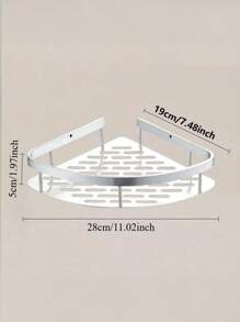 1 Stück Edelstahl Eckduschablage - Einfach zu installieren, wandmontiertes Badezimmerregal-Organizer mit Gitterdesign ohne Bohren, effizientes Trocknen, rostfreier Shampoo- und Zubehöraufbewahrungsständer, platzsparend für Küche und Bad, moderne Badaccessoires, langanhaltend Badezimmerartikel, Badezimmer-Organizer und -Aufbewahrung