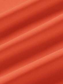 女士休闲圆领短袖松紧腰两件套 - 橘色 - 查看 4