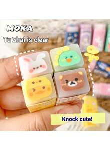 Cute Cartoon Filled Erasers, School Supplies Prize, High-Quality Pencil Erasers That Cut Cleanly Without Crumbs Back To School