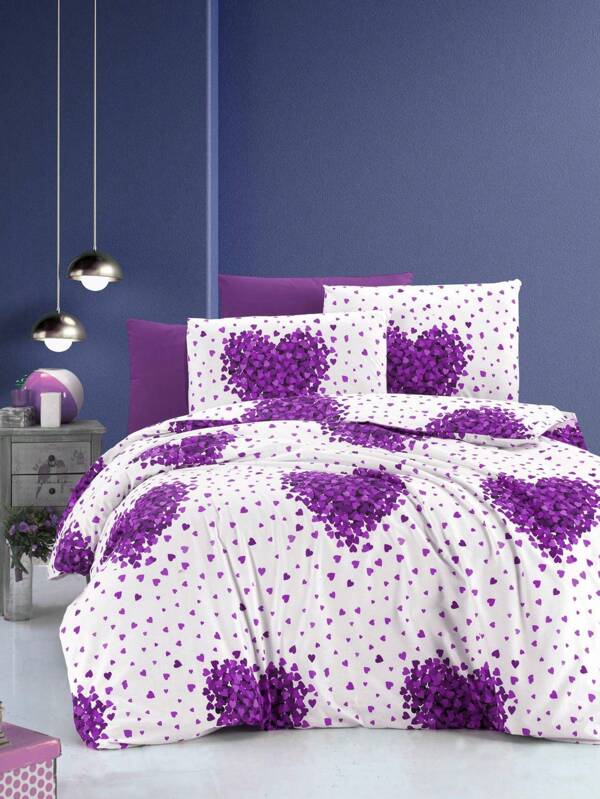 [Hergestellt in der Türkei] Weiches Baumwoll-Mischgewebe 3/4 Stücke Bettwäsche-Set | 160*220 / 220*240 Bettbezug + 180*240 / 240*260 Spannbettlaken + 50*70 Kissenbezug(e) | Minimalistisches und gemütliches Design