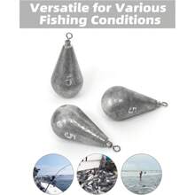 10-Pack Tear Drop Sinkers - Long Cast Surf Fishing Weights For Beach/Pier/Offshore | Saltwater Pyramid Sinkers With Eyelets For Rigging (1oz/2oz/3oz Options)