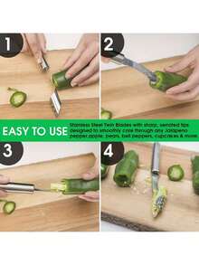 1pc/2pcs Stainless Steel Fruit/Vegetable Corer Set - Ergonomic, Efficient For Quick Kitchen Prep - Multicolor - View 5