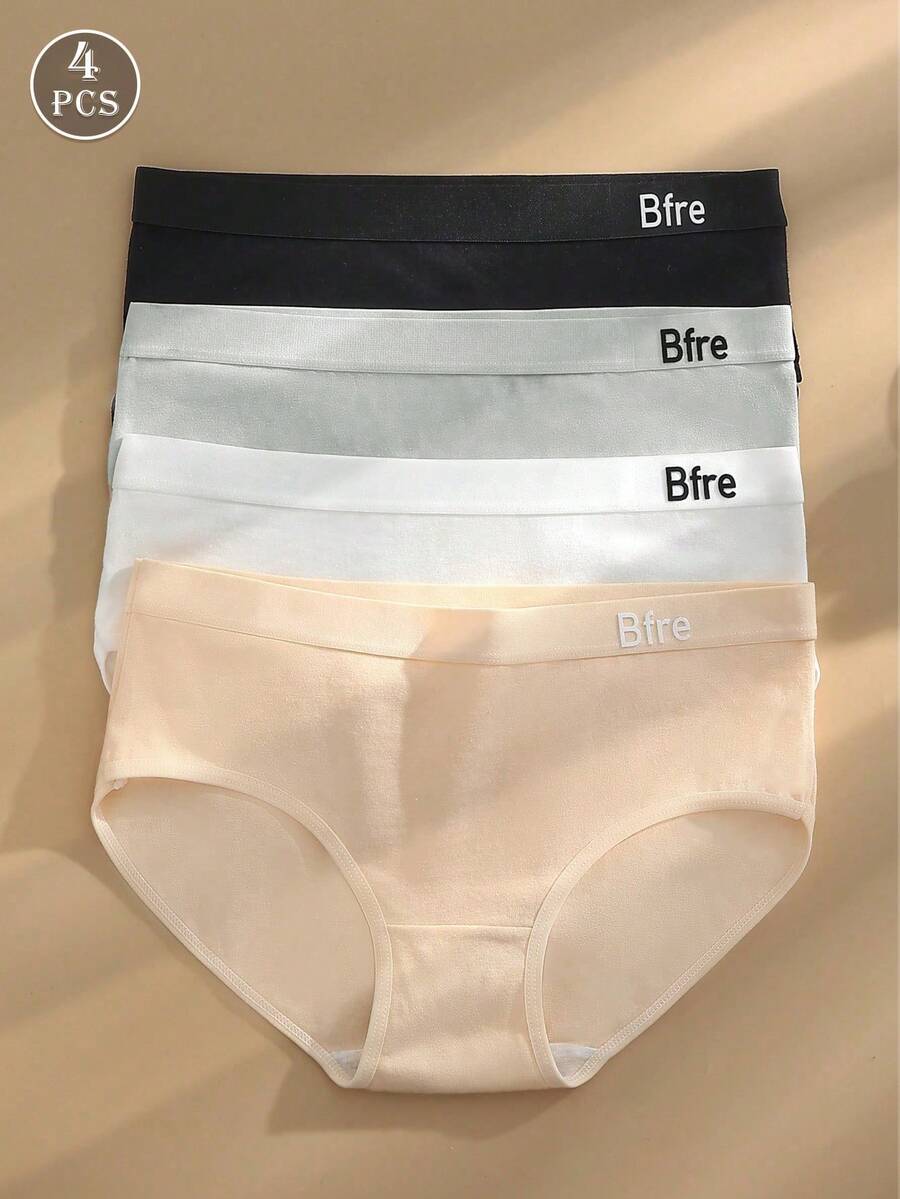 4件装女士纯色舒适性感内衣 - 彩色 - 查看 1