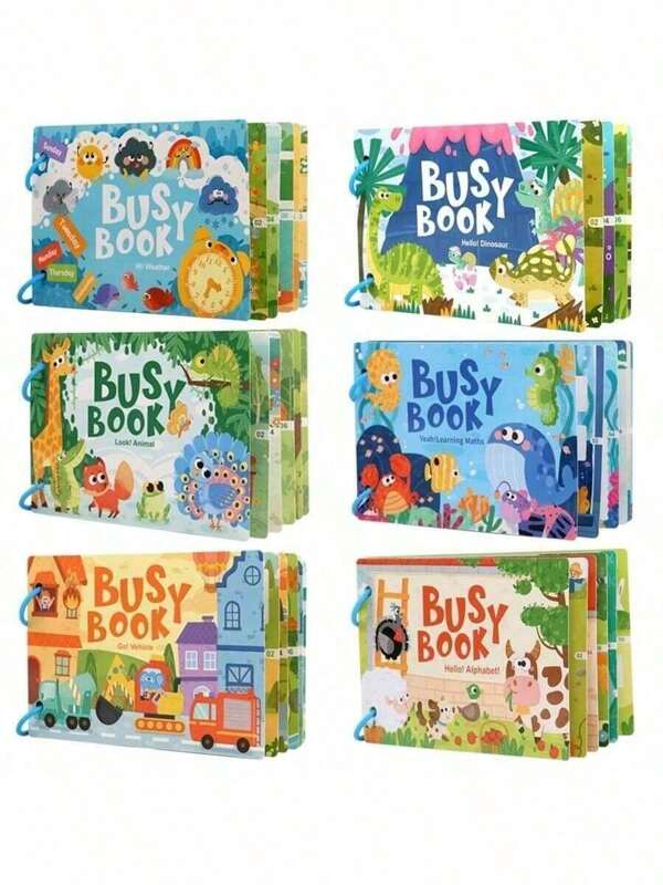 1 pezzo Libro di attività di apprendimento e divertimento tranquillo per bambini - Strumento educativo cognitivo per bambini - Tema multi-tematico di fattoria, lettere, animali e frutta - Puzzle fai-da-te, riutilizzabile - Giocattolo educativo per il primo apprendimento - Adatto per l'educazione precoce dei bambini e come regalo per le feste