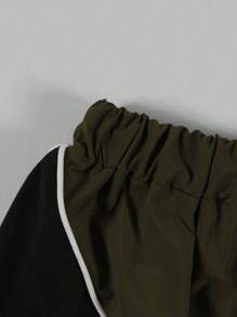 Conjunto de chaqueta y falda de estilo europeo y americano holgado y casual, de color block, manga larga, nueva llegada de otoño 2024 para mujeres