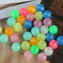 6/8mm 100/50pcs Luminous Multicolor Loose Beads, Used For DIY Bracelets, Necklaces, Pendants, Christmas Ornaments, Jewelry Making, Small Business Supplies And Other Handicrafts, Artworks, Crafts And Sewing Supplies,Valentine's Day Beads