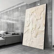 1pc Nordic Style Abstract Cream Textured Canvas Art For Modern Living Room Or Porch Wall Decor, Light Luxury Home Decoration, Home Decor Aesthetic No Frame 50x70cm/19.67x27.55inch