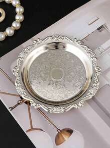 1/2pcs, Round Storage Tray, Multi-Function Jewelry Display Tray, Necklace Tray, Jewelry Rack, Dessert Tray, Fruit Tray, Ring Tray, Storage Rack, Home Decoration, Perfume, Candles, Festival Party, Wedding Gifts Suitable For Weddings, Valentine'S Day, Storing Jewelry And Jewelry In The Living Room, Dressing Table, Study, And Dressing Room.