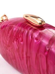 1 pieza Bolso de embrague minimalista de mármol rojo para mujer elegante, bolso de noche de acrílico perfecto para fiesta, baile de graduación, concierto, boda, cita o regalo para ella