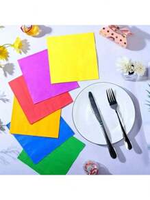 1 Paquete de 24 servilletas de color puro para fiestas, suministros de restaurante occidentales, decoraciones de papel de múltiples colores cuadradas para celebraciones festivas y reuniones familiares, campamentos, fiestas de cumpleaños, fiestas de té, bodas, regalos de cumpleaños, Día de San Valentín, fiestas en el hogar y la oficina, Acción de Gracias, artesanía fina, Día de San Patricio, Pascua, Día de la Madre, decoración del dormitorio.