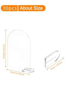 30 piezas de portanombres acrílicos transparentes arqueados con soportes, ideales para números de mesa de boda, soportes de carteles de escritorio arqueados - adecuados para ceremonias de boda, fiestas, restaurantes, aniversarios, fiestas de compromiso, cenas, despedidas de soltera, celebraciones de cumpleaños - Multicolor - Ver 11