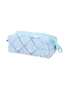 1 Creative Candy-Colored Plaid Pencil Case, Tabletop Organizer Pouch, Large-Capacity Zippered Portable School Supplies, Back-To-School Gifts For Friends