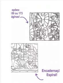 Coloring Book Drawing With 50 100 Or 170 Sheets - FLUFFY MOMENTES AZUL-20 FOLHAS - View 11