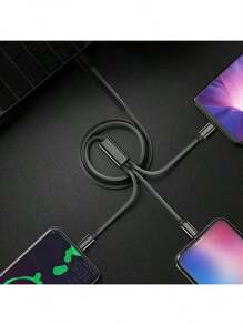 Cable de carga USB trenzado de nailon 3 en 1, conector universal de carga rápida USB a Lightning/Tipo-C/Micro USB, compatible con transmisión de datos, compatible con iPhone, y talla grande. Cable de carga múltiple USB de carga rápida 3 en 1, colorido cable de carga Tipo C Micro, cable de datos de carga súper rápida, adecuado para iPhone, teléfonos Tipo-C, teléfonos Android.