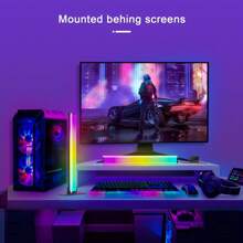RTONTR 1 Dragging 2 Desktop Led Ambient Light TV Desktop LED Lights 30 CM Smart LED Light Strips 5V Smart LED Light Strips - Remote Control Via App, Music Synchronization PC Material For Gaming Ambiance Party Decor Christmas Gifts Living Room Camping And Other Scenarios Use