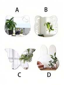 1pc Cat Shaped Mirror Decoration Wall Sticker, 2mm Thick Acrylic Material Mirror Decal, Suitable For Bedroom, Living Room, Bathroom, KitchenToilet Sticker,Stickers,Wall Decal,Vinly Decal For Home Decorations,Spring Decoration Items Refesh Your Home,Rama Decoration Stickers
