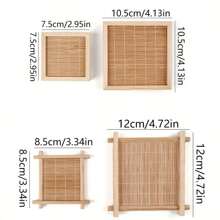 1 Pack Summer Hamster Cooling Pad, Guinea Pig & Teddy Plush Ice Bed, Bamboo Woven Square Small Pet Mat, Soft & Breathable, No-Assembly, For Small Pets