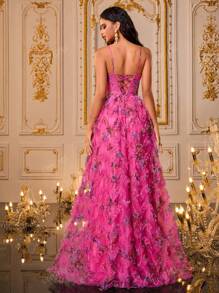 VIPGIRL New Elegant Evening Dress, With Spaghetti Straps, Perfect For Graduation, Prom, Bridesmaid, And Other Formal Occasions Wedding Guest Gown, For Dinner Party Dress
