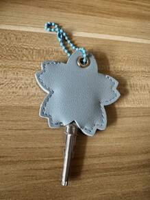 1/3Pcs Flower Keychain Holder - Cute Cartoon Card Case For Women, Mini PU Leather Key Organizer With Chain, Cute Accessory For Girls