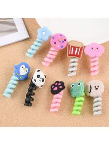 10pcs Multiple Styles Of Data Cable Protectors And Cable Sleeves: Protect Your Cables From Breakage And Disconnections. Random Styles And Colors - Multicolor - View 5