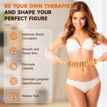 1pc New Wooden Therapy Massager Tool Set, Muscle Relaxation, Deep Tissue Point Acupressure Scraper