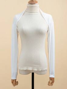 1 pièce Manches de protection anti-UV en modal léger et extensible de couleur unie, style classique d'été pour femmes, pour une utilisation en extérieur - Manches raglan unies - Voir 3
