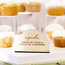 Placas de nombre de comida de buffet de madera, tarjetas de identificador de mesa de comedor, etiquetas de comida, tarjetas lindas de buffet, etiquetas de comida, letreros modernos de buffet, tarjetas de identificador de comida de buffet de boda - Multicolor - Ver 4