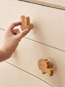 1pc Creative Cartoon Animal Shaped Wooden Cabinet Door/Drawer Pull Handle, Suitable For Various Cabinets, Wardrobes, Nightstands, Decorative Cabinets, Drawers, Cute Design Adds Fun To Cozy Rooms Baby Shower Family Decorations Gifts