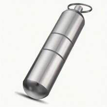 1Pc Aluminum Alloy Material, Waterproof, Anti-Fall, Portable Keychain Suitable For Storage Containers For Medicines, Toothpicks, Cigarettes And Other Valuables Multifunctional Key Pendant, Car Key Pendant