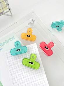 1/3/5pcs Cute Cartoon Big Eye Acrylic Clips, Waterproof Food Storage Bag Sealer, Durable Organizer Clips For Notes, Exams, Office Documents, Books, Kitchen Accessories