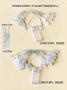 1pc 1.5m/10LED Or 3 Meters/20LED Photo Clip String Lights, LED Fairy Clip Lights, Hanging Photo Lights, Battery Powered, Suitable For Yard/Wedding/Birthday Party/Room Decor, Bedroom Wall Decor (Batteries Not Included), Valentine's Day/Mother's Day Decor - Clip Light String - View 12