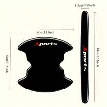 8Pcs Sports Car Door Handle Scratch Protection Stickers, Protective Film For Most Vehicles, Car Paint Protection