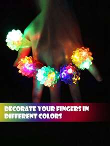 20/10pcs Glow Rings LED Light Up Glow Rings Party Favors Toys Flashing LED Lights Glow In The Dark Wedding Halloween Christmas Concert Club Party Supplies (Note: Randomly Mixed) Fall Autumn - Multicolor - View 4
