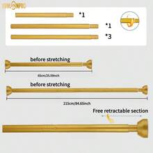 VANLONPRO 1pc 25.9inch-100.39inch Stainless Steel Extendable Curtain Rod, Telescopic Curtain Rail, Suitable For Bathroom, Balcony, Wardrobe, Bedroom, Living Room, Window, No Drill Required Room Decor Bathroom Accessories Back To School - Gold - View 13