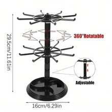 1 件塑料珠宝展示架，可旋转 1/2/3 层收纳架，用于项链、耳环、手镯、吊坠、钥匙等，用于发带、头带的收纳架，适用于家庭和商业珠宝展示 - 黑色 - 查看 11
