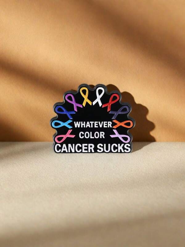 1pc In Good Health Enamel Pins Custom WHATEVER COLOR CANCER SUCKS Brooches Lapel Badges Clothes Jewelry Gift For Friends