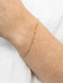 1pc Fashion Stainless Steel Minimalist Chain Bracelet For Women For Daily Decoration - Single Layer Bracelet - View 7